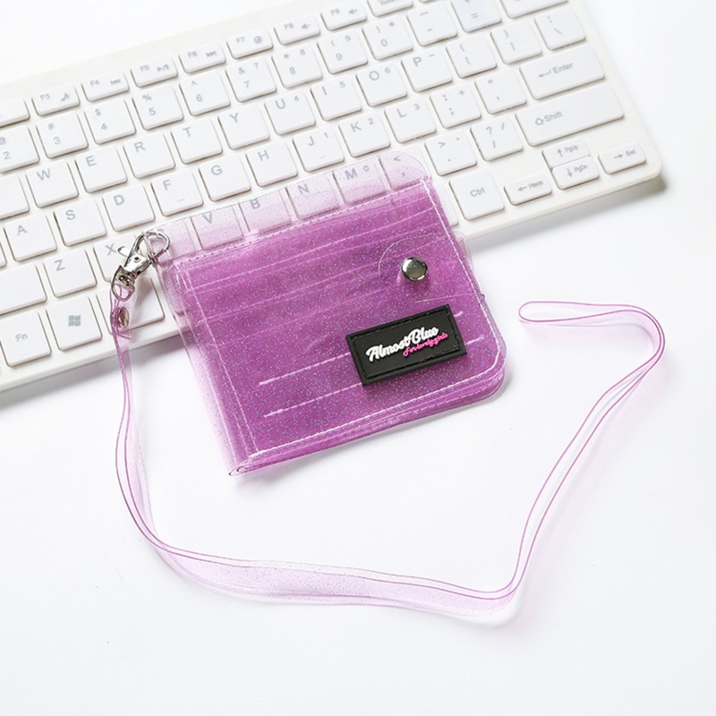 Youyo Ví Đựng Thẻ ID / Tiền Xu Bằng PVC Trong Suốt Lấp Lánh Có Dây Đeo Cổ Cho Nữ