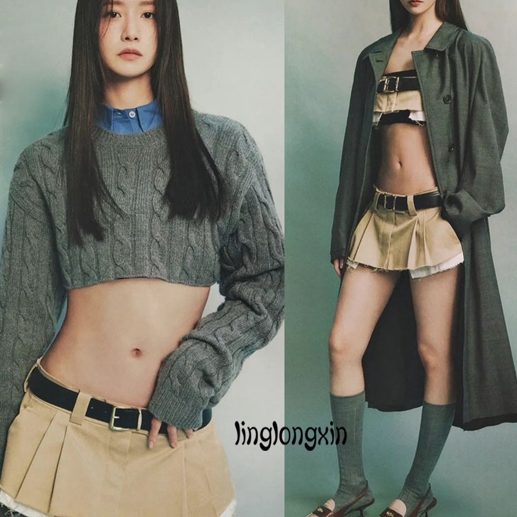 ♔Ap♔Chân Váy Ngắn Chữ A Lưng Thấp Phối Thắt Lưng Kiểu Vintage Thời Trang Mùa Hè Y2K