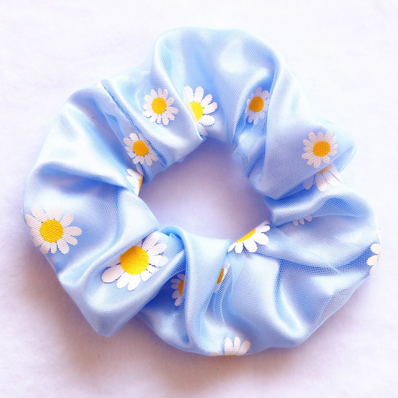 Dây buộc tóc, cột tóc scrunchies họa tiết caro, ziczac hoa quả dễ thương dành cho nữ Queenshop