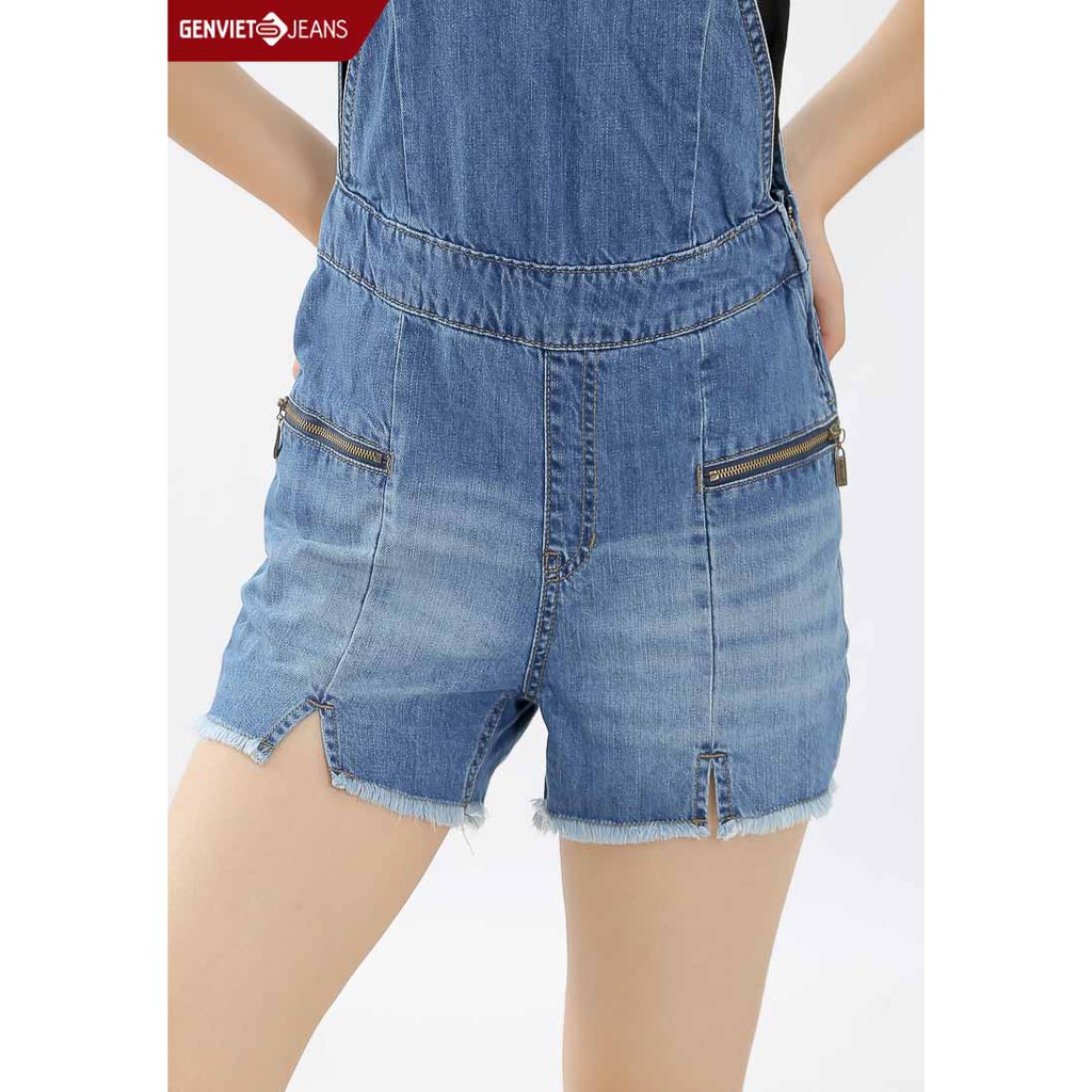 [Mã WABRLOW5 giảm 15% đơn 300K] Quần short yếm jeans TY424J506 GENVIET | BigBuy360 - bigbuy360.vn