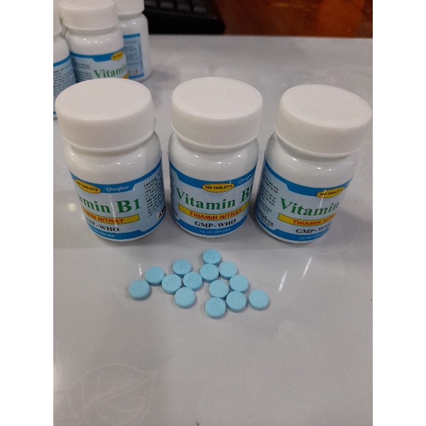 Vitamin B1 _hũ 100 viên màu xanh
