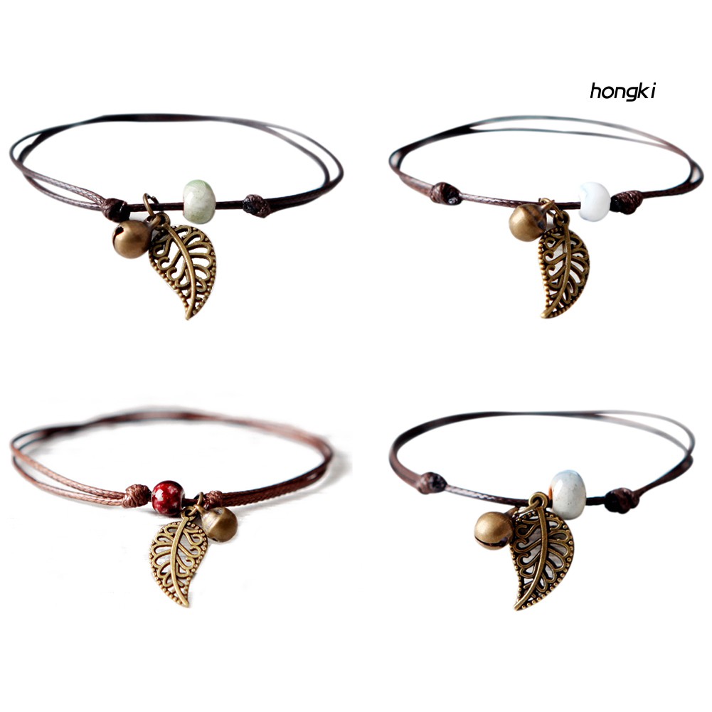 Vòng đeo tay đính hạt gốm phong cách vintage thời trang unisex