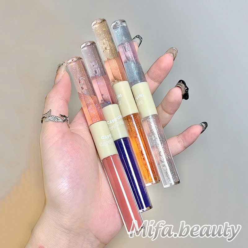 Son Bóng Dưỡng Môi Cappuvini Lâu Trôi Vỏ Được Thiết Kế Hai Đầu Hàng Chính Hãng Nội Địa Trung CP85