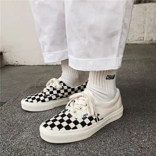 Giày vans caro buộc dây nam nữ dễ phối đồ đi học đi chơi, Giày vans caro dây buộc hot hit 2022 bản đẹp full box bill