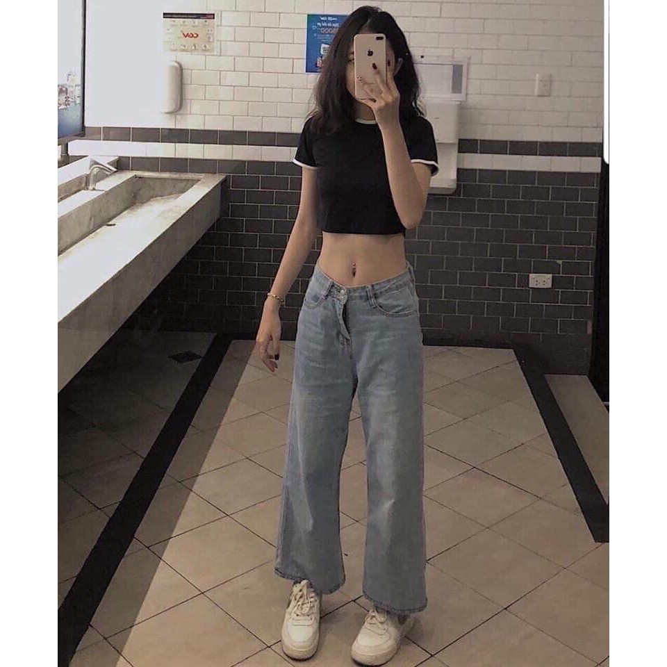 Áo Body Nữ - Áo croptop viền đen trắng thun nữ LE53 | BigBuy360 - bigbuy360.vn