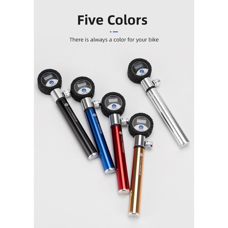 QQ Bơm Xe Đạp Leo Núi Kỹ Thuật Số Kèm Đồng Hồ Đo Áp Suất