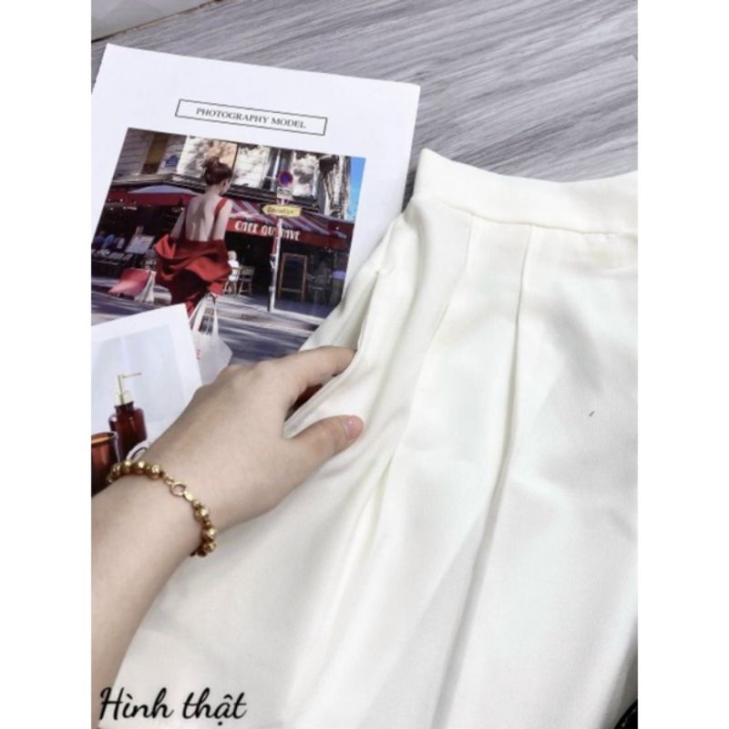 Quần Shorts 2 túi nút bấm B-C lưng cao ( HÌNH THẬT 100%)