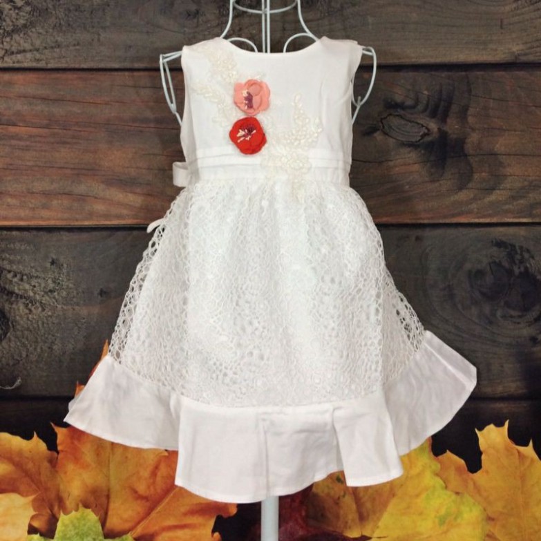 [ 1-3 tuổi] Đầm Công Chúa Bé Gái Không Tay Đính Hoa Xinh Xắn 10-20kg Váy Dự Tiệc Đuôi Cá Lót Cotton