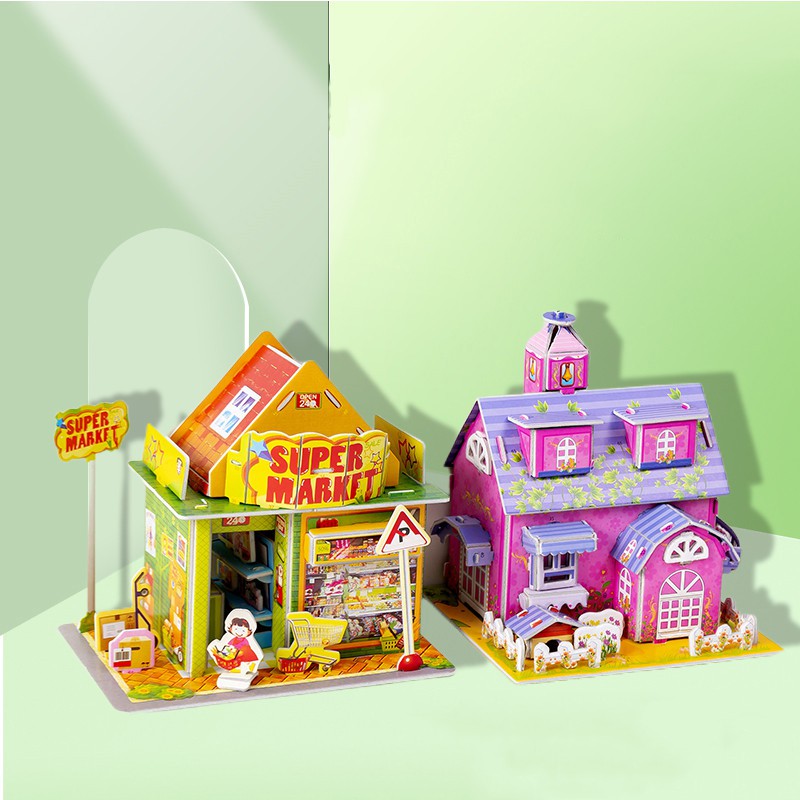 Đồ Chơi Mô Hình Lắp Ghép 3D Nhiều Mẫu Xinh Xắn Bằng Giấy Foam DIY - SOHANEI FAM