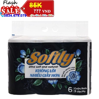 GVS 6 cuộn giấy vệ sinh không lõi Softly 3 lớp