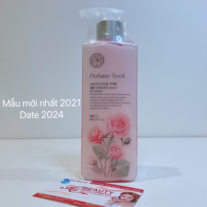 Sữa dưỡng thể dưỡng ẩm tốt trắng da thơm lâu hương nước hoa hồng The Face Shop Perfume Seed Velvet Body Milk 300ml | BigBuy360 - bigbuy360.vn
