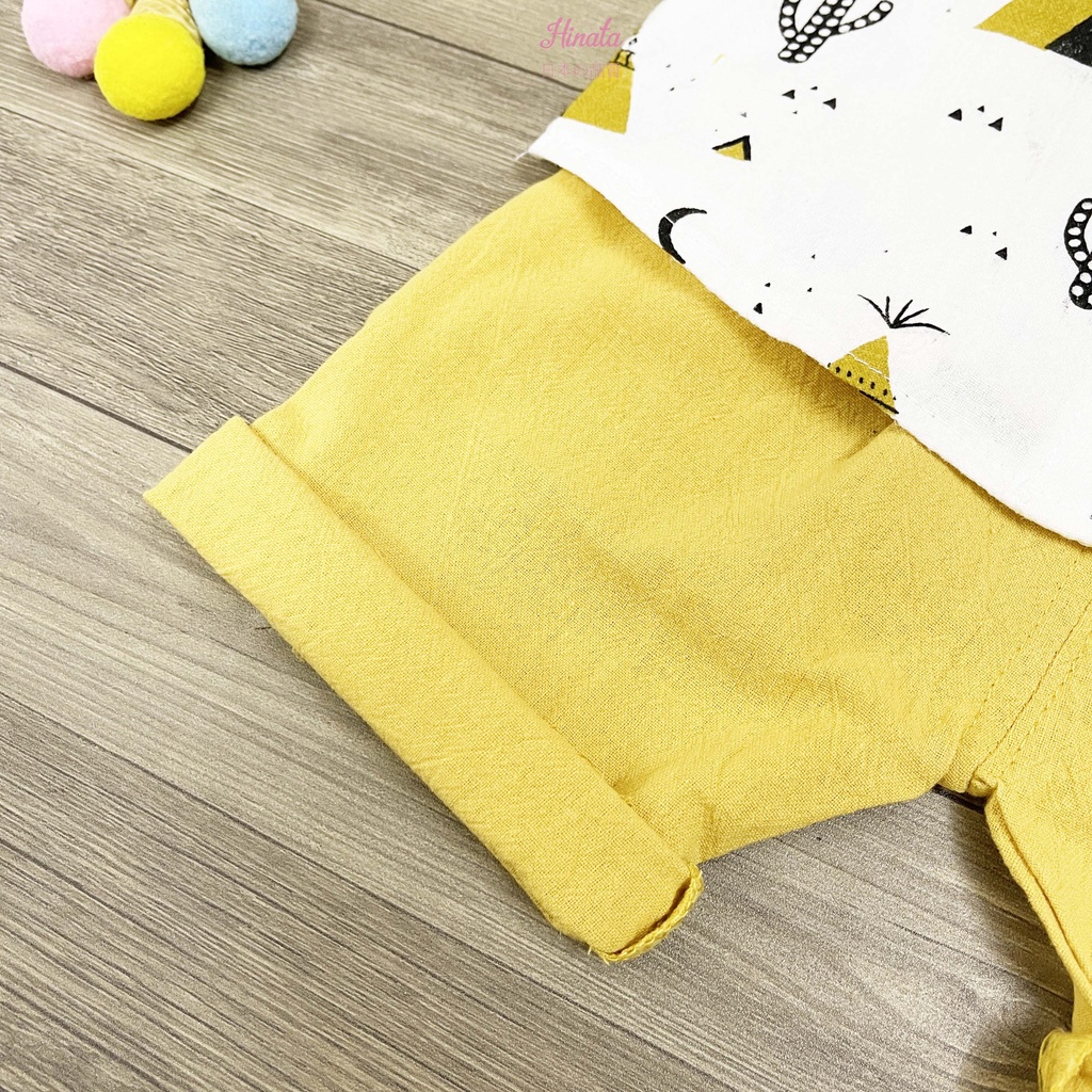 Set bộ rời sơ mi cọc tay phối quần cho bé trai HINATA - thoáng mát cho bé ngày dài năng động BF62
