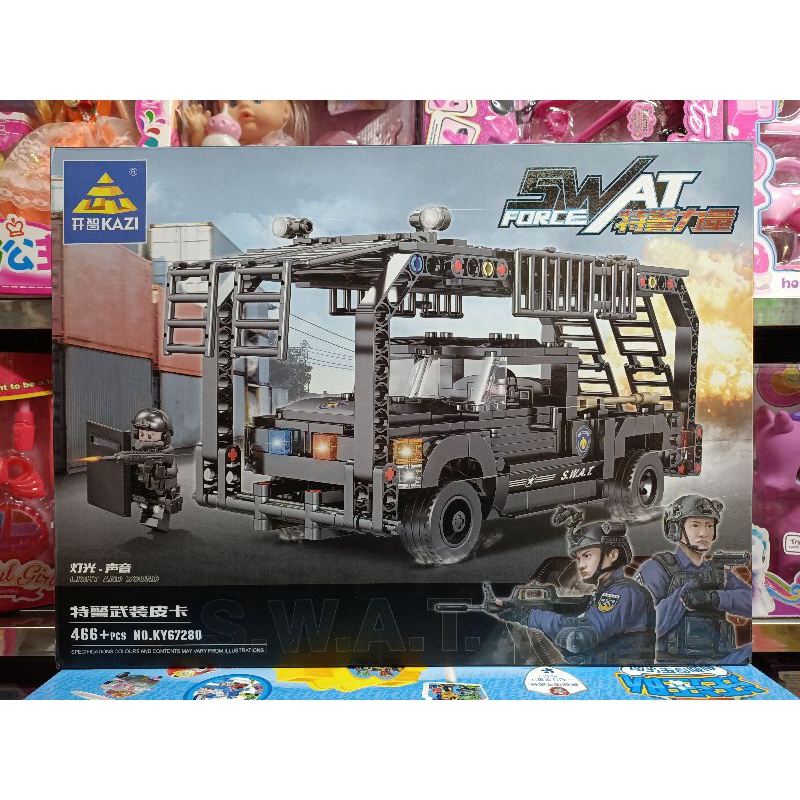 KY67280 Hộp lê gô lắp ghép mô hình xe ô tô SWAT