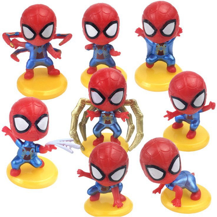 tượng trang trí bánh kem [FREESHIP] bộ 8 nhện con nhựa đẹp