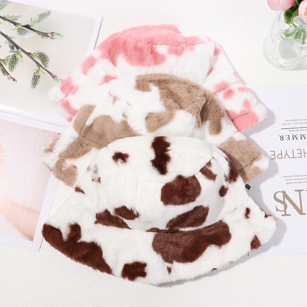 Nón Bucket Chất Liệu Lông Giả Mềm Mại Chống Nắng Ngoài Trời