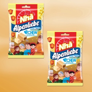 Kẹo mềm alpenliebe 2chew vị sữa và hương trà sữa đường đen