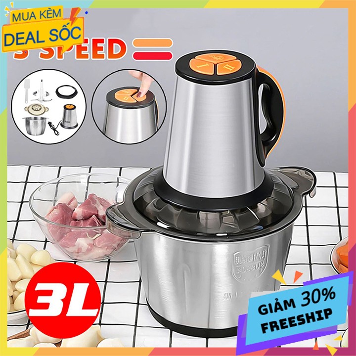 Máy xay thịt bằng tay 4 lưỡi, cối Inox 304, công suất 600w Chính Hãng Sokany