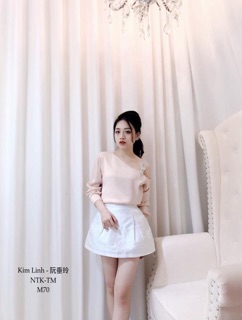 Áo lụa lệch vai