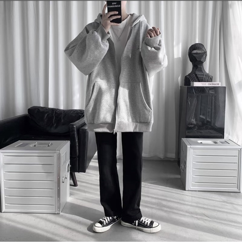 áo khoác dây kéo hình thiêu WASHON