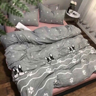 Bộ chăn ga gối cottong đũi