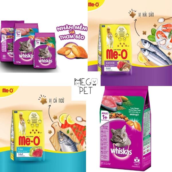 Hạt Me-O Whiskas Thức Ăn Cho Mèo - CHỌN LOẠI