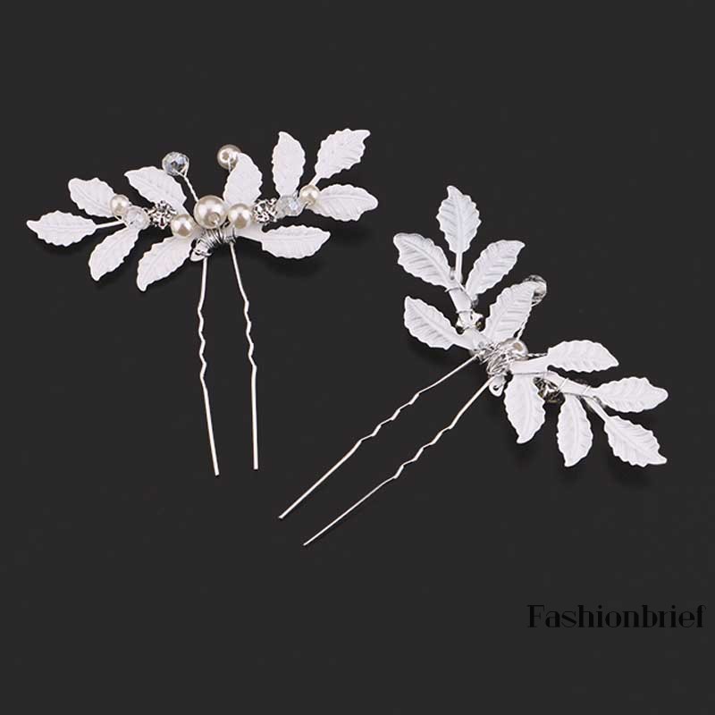 Dây cài tóc kim loại đính ngọc trai giả sang trọng cho cô dâu