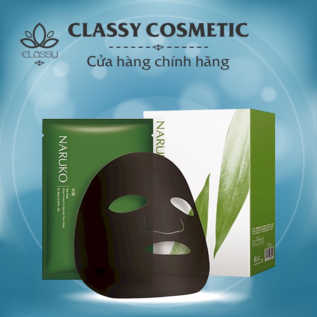 Mặt nạ giảm mụn Naruko Tea Tree, mặt nạ tràm trà naruko kiểm soát dầu nhờn