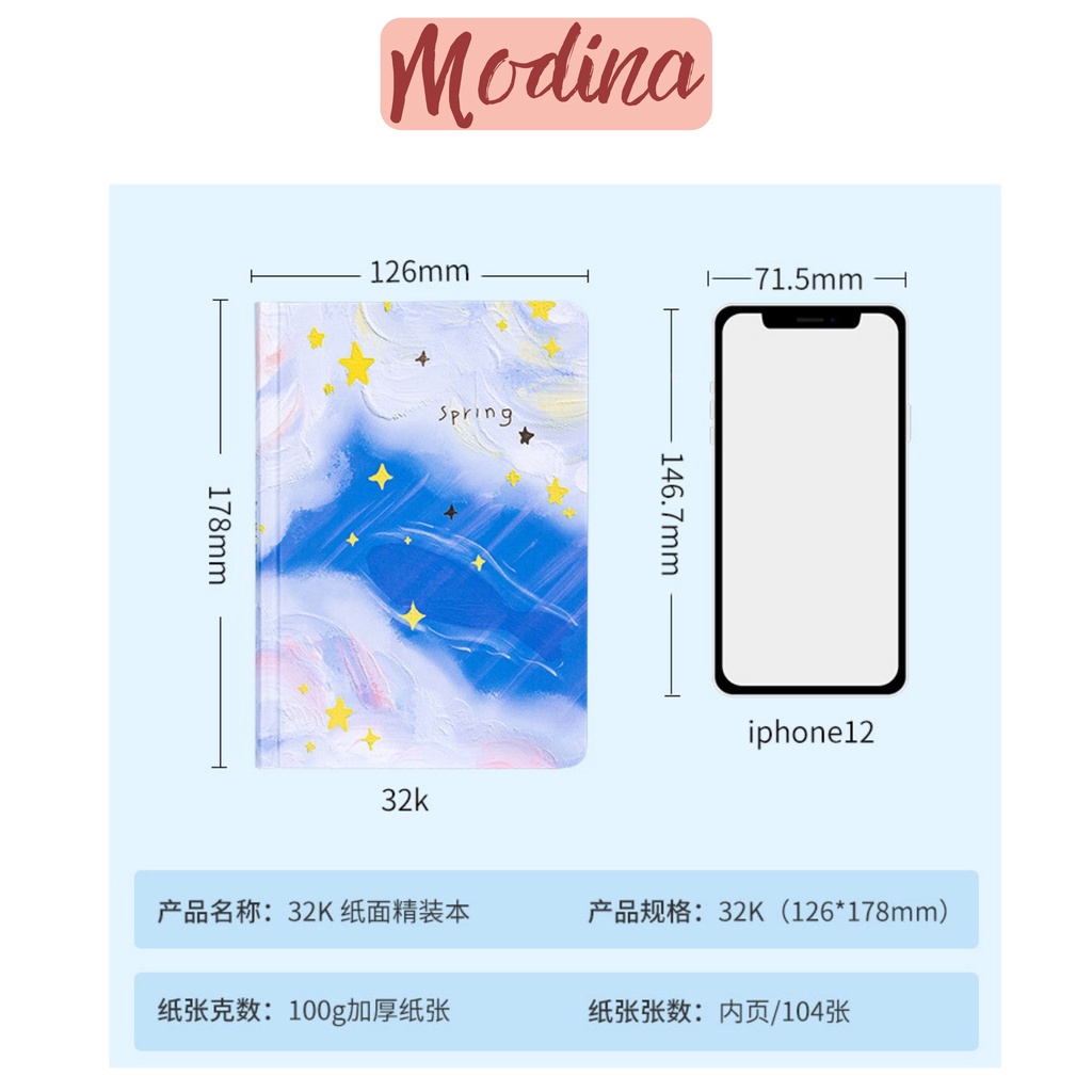 Sổ tay ghi chép kế hoạch a5 MODINA cute dễ thương, vở ghi chép công việc