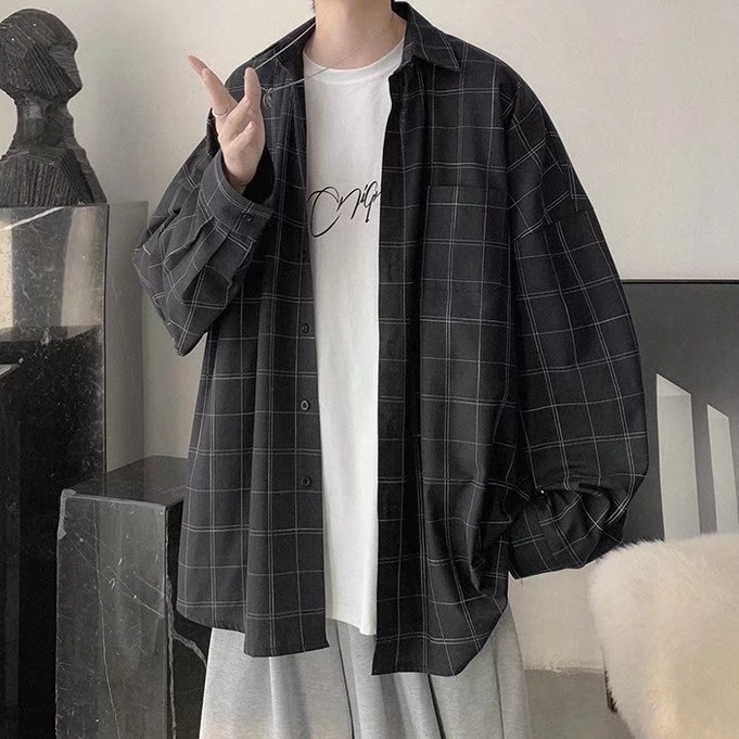 Áo Sơ Mi Nam Caro Dài Tay Phong Cách Retro Cho Cặp Đôi áo sơ mi nam caro dài tay áo sơ mi nhung tăm nữ áo sơ mi nữ form rộng