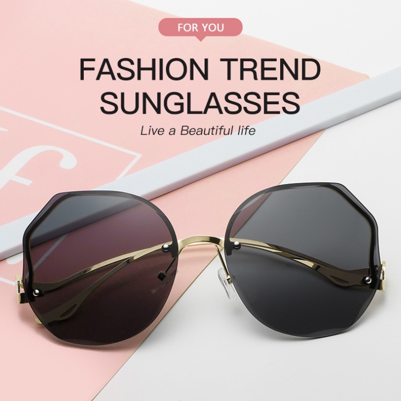 Kính Râm Nữ Oversize Gọng Tròn Phong Cách Retro