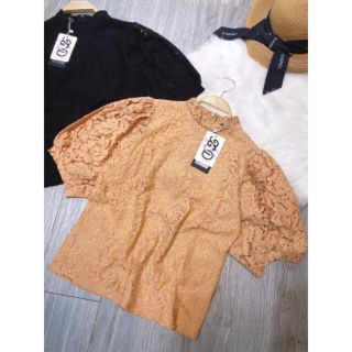 (Ảnh thật) Áo ren tay bồng