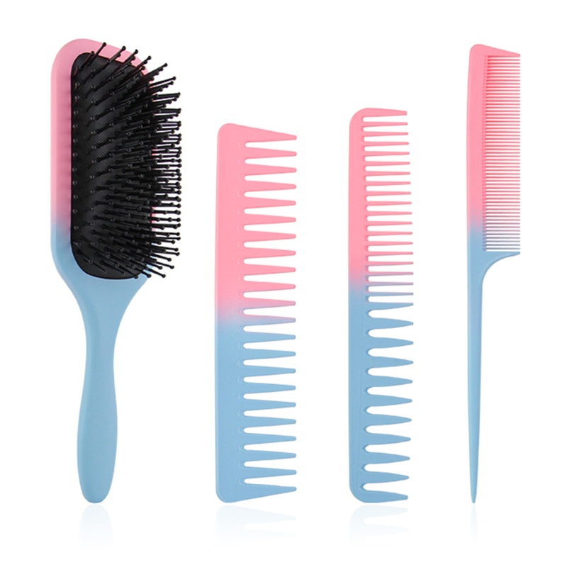 Set 4 Lược Chải Tóc Mát Xa Da Đầu Chống Tĩnh Điện