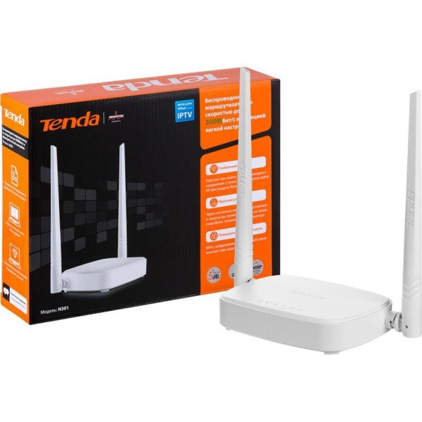 Bộ phát wifi kích sóng Tenda N301 2 Râu Chuẩn N300Mbps Hàng Chính Hãng