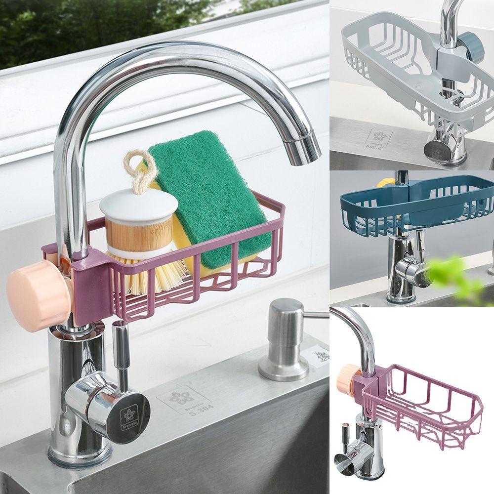 Giá Đỡ Bọt Biển Rửa Chén Gắn Vòi Nước Có Thể Điều Chỉnh Tiện Lợi