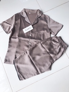 bộ nữ pijama lửng lụa chạy viền