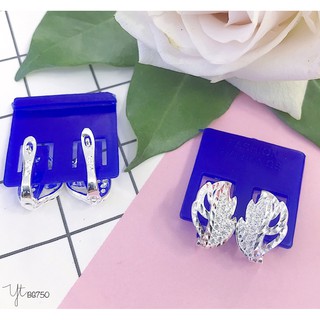 Bông tai hình chiếc lá chốt giò gà bạc s925