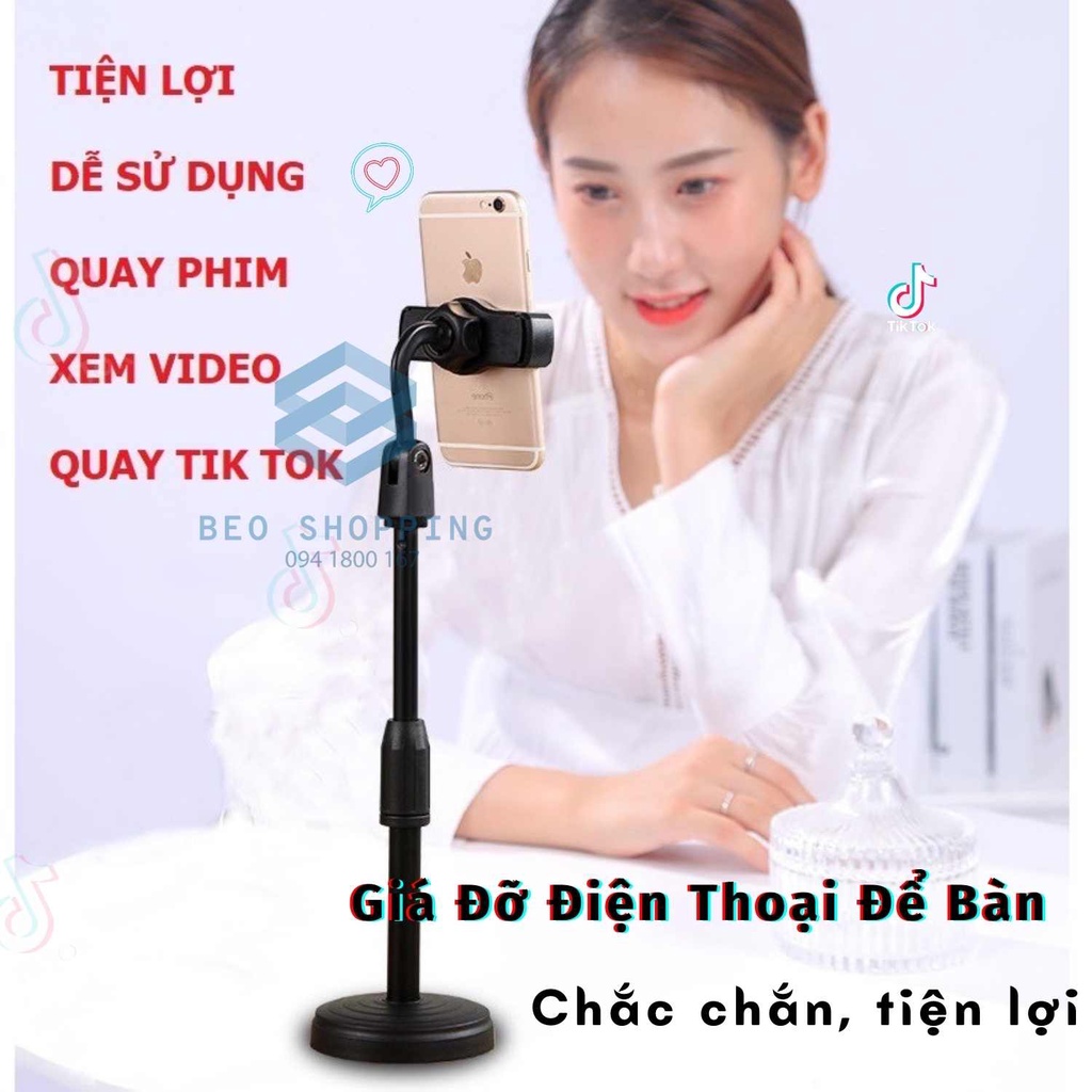 Giá Đỡ Điện Thoại Để Bàn Kẹp Điện Thoại Livestream Xem Video Xoay 360 Độ