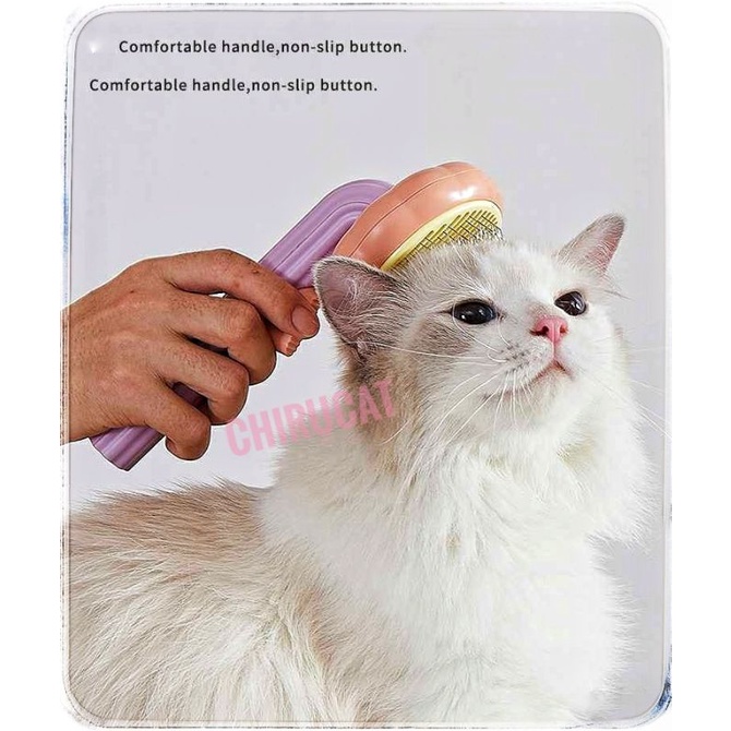 Lược chải đẩy lông chó mèo Hoa Hướng Dương dáng cong dễ chải dễ gỡ rối lông