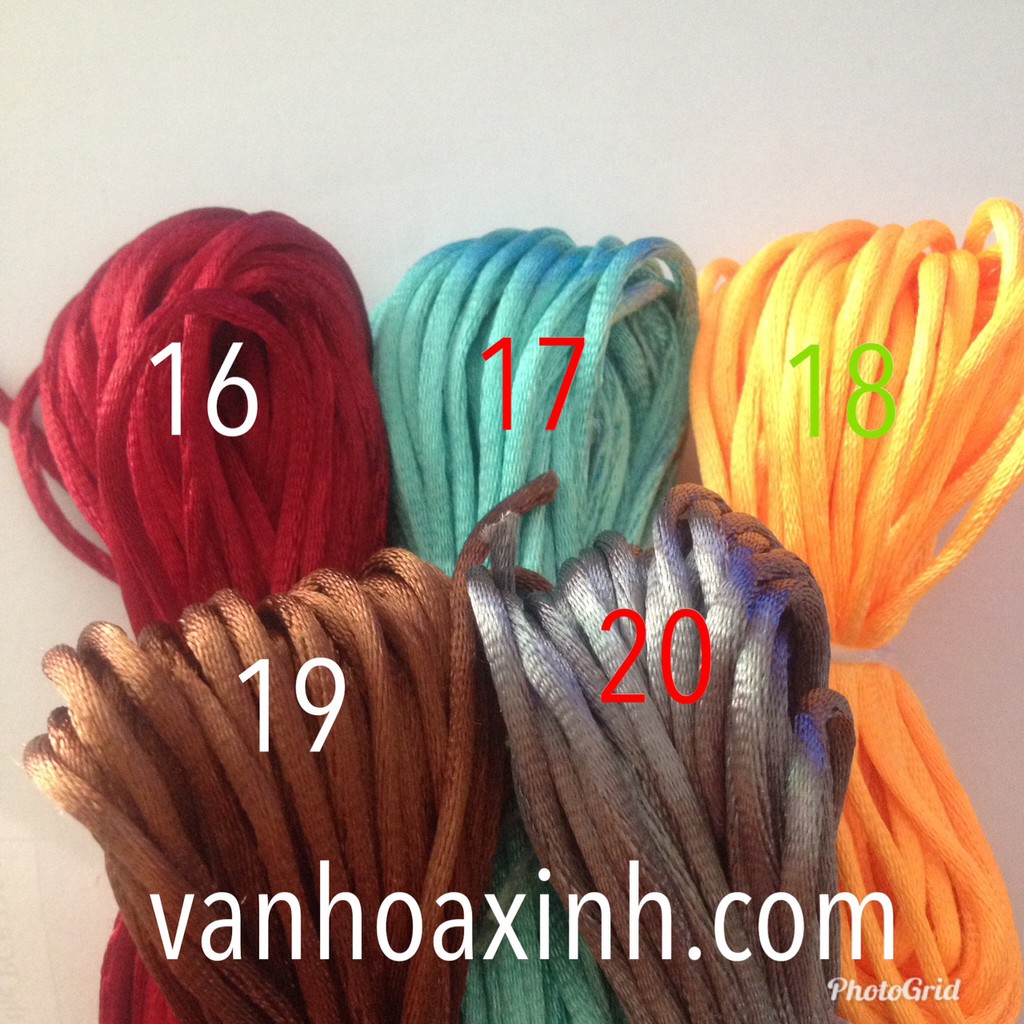 🌿🌿 Dây tim 2mm dây lụa se dù mềm bóng trơn Satin cord đan vòng tay thắt nút Trung Quốc đồng tâm kết