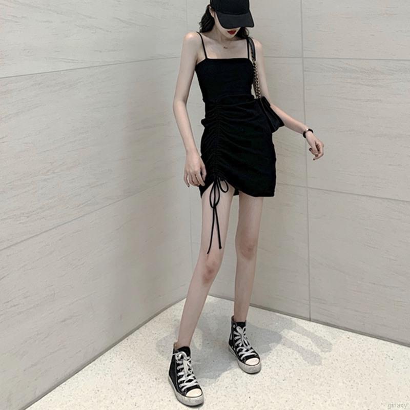 Đầm body trễ vai cổ về thiết kế có dây rút phong cách Hàn Quốc gợi cảm