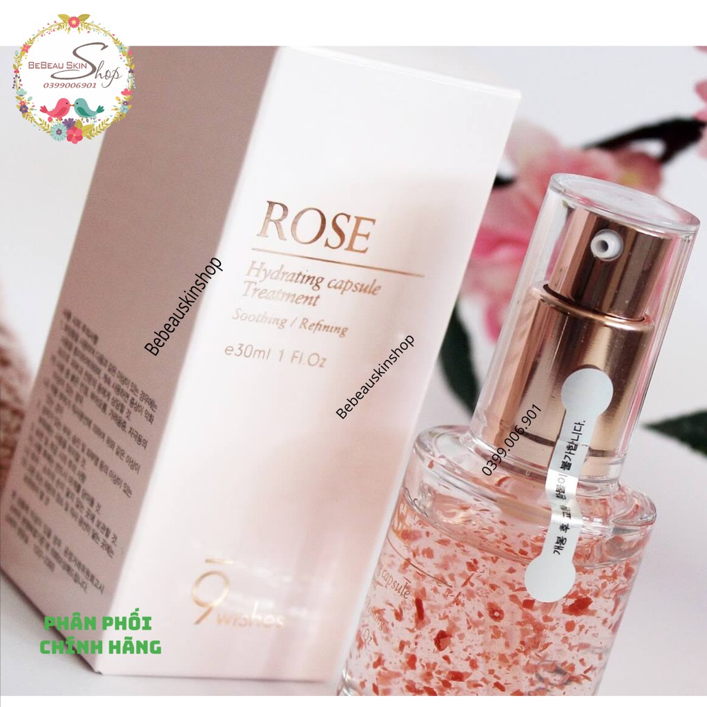 9wishes - Tinh Chất 9 wishes Rose Hydrating Capsule Treatment - 30ml