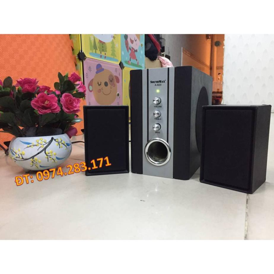 + ( GIÁ TỐT NHẤT ) Bộ loa vi tính Soundmax A820 nghe nhạc điện thoại (Tặng Dây AV 3.5 gắn điện thoại) - !!