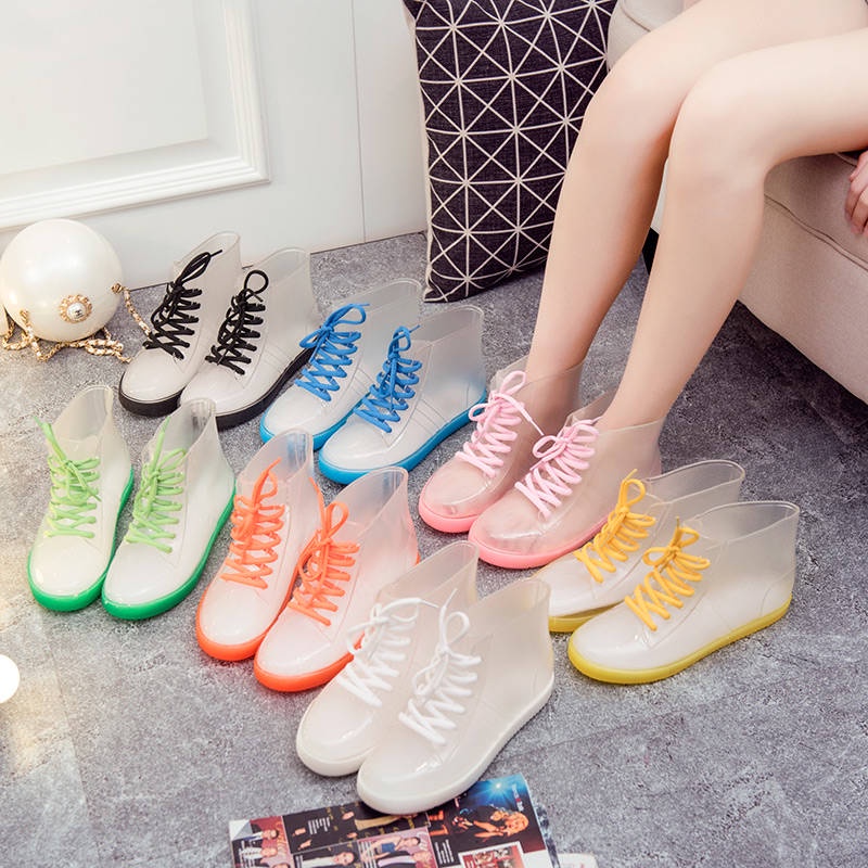 Ủng Đi Mưa Trong Suốt Chống Trượt Thời Trang Cho Người Lớn