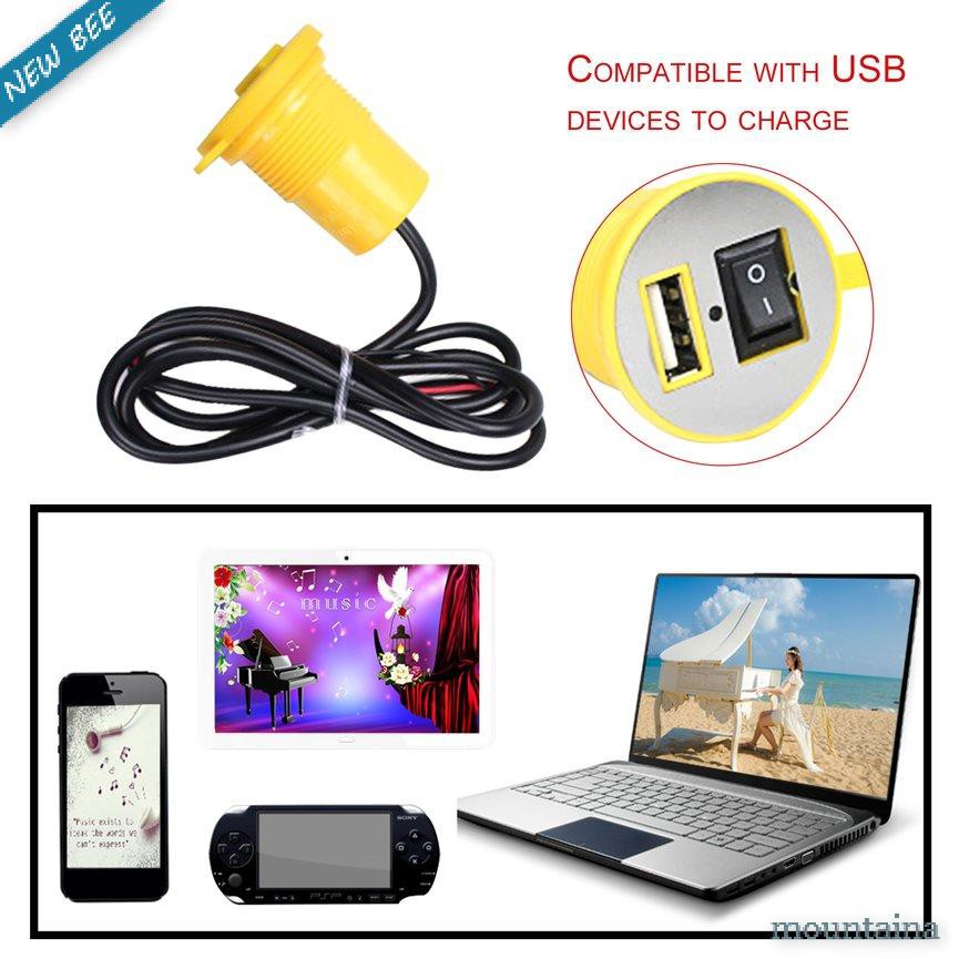 Ổ Cắm Sạc Điện Thoại Usb Chống Thấm Nước Cho Xe Máy