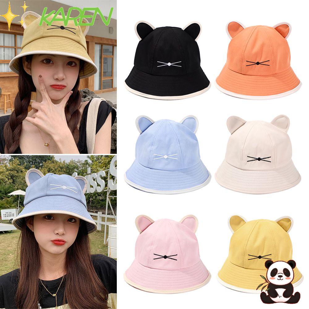 Nón Tai Bèo Chống Nắng/Tia UV In Hình Mèo Dễ Thương Thời Trang Mùa Hè Cho Nam Và Nữ