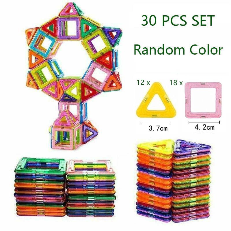 Set 30 / 50 / 100 Khối Nam Châm Xếp Hình Ma Thuật Cho Bé