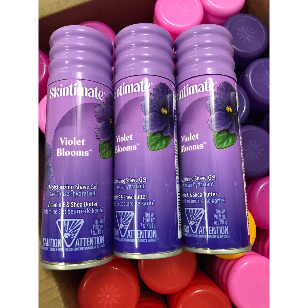 ￼Gel Cạo Lông Skintimate Moisturizing Shave Gel Violet Blooms 198g Của Mỹ - Hương Hoa Violet