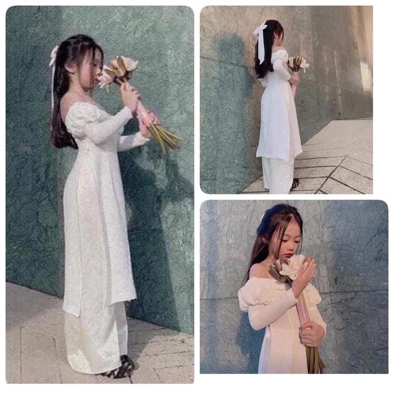 áo dài lụa bé gái