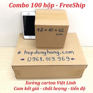 FreeShip - 100 hộp carton 12x10x12cm - Giá gốc thùng carton tận xưởng không qua trung gian