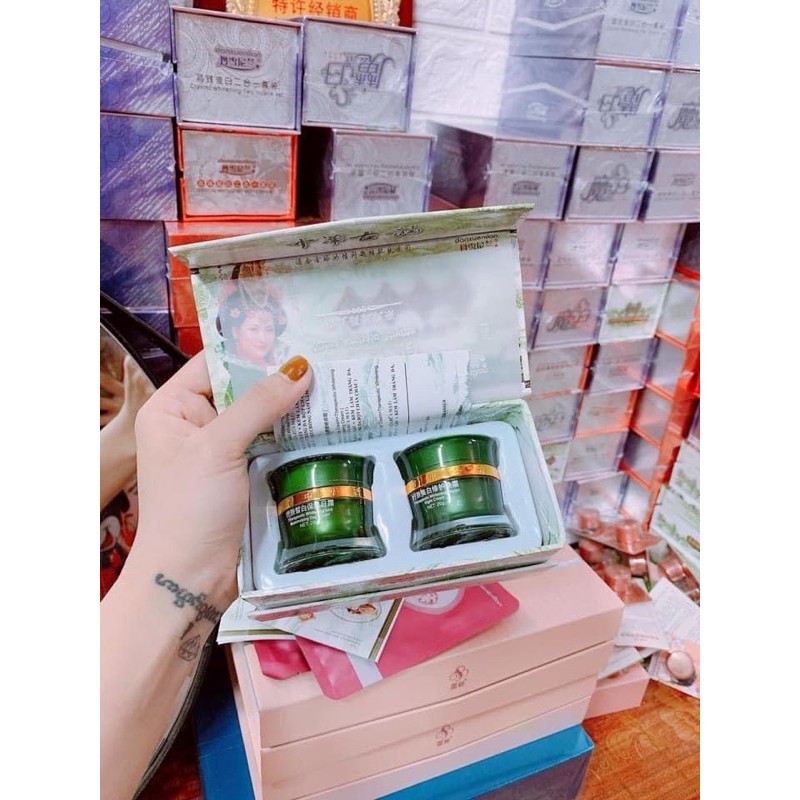 Bộ đôi hoàng cung XANH sịn kem ngày và đêm cho da đen chai lỳ
